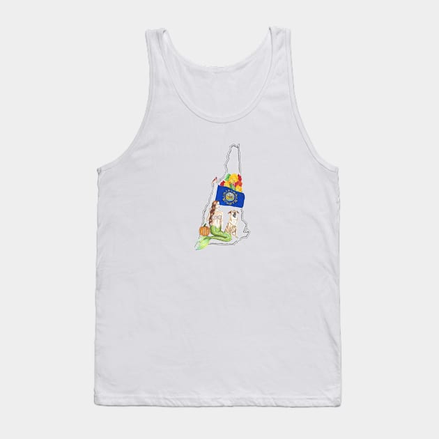 New Hampshire Mermaid Tank Top by Elizabeth Weglein Art